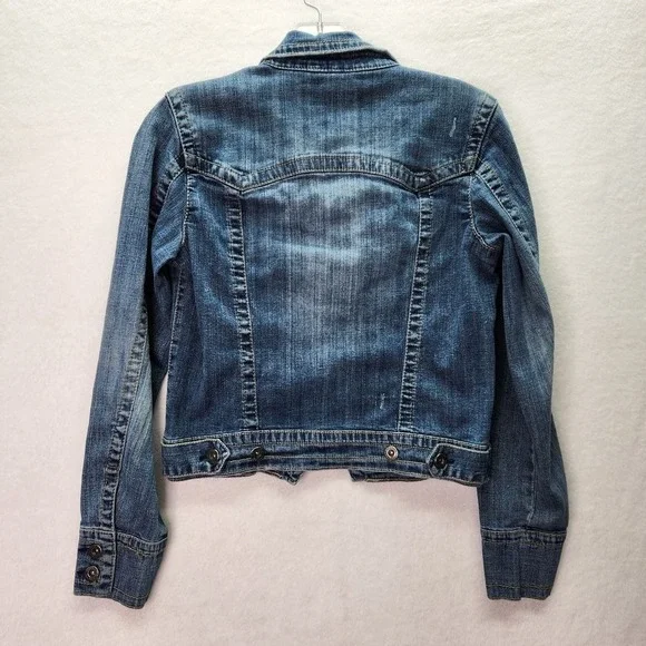 Hydraulic‎ Jean Jacket Womens S Medium Wash Denim Button Front Classic Trucker - Picture 9 of 10